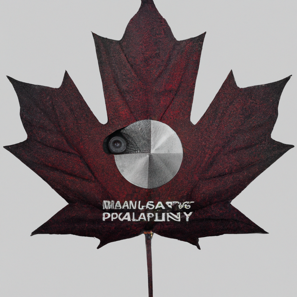 Grey logo representing privacy compliance with a maple leaf